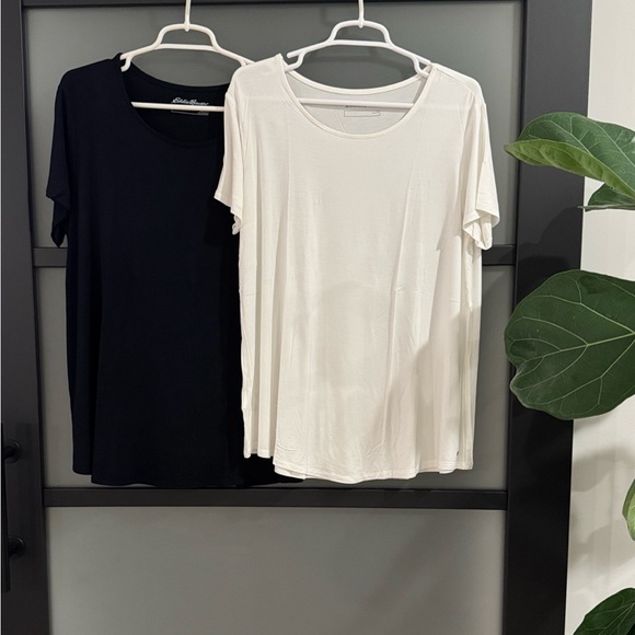 Eddie Bauer Tops - Eddie Bauer 2 Women's Short-Sleeve T-Shirts Soft black and white
